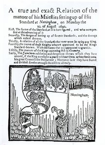 Et sandt og nøjagtigt forhold til måden, hvorpå hans Majestæt opstillede sin standard i Nottingham, mandag den 22. august 1642 af English School